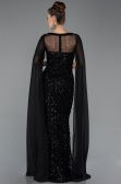 Robe de Soirée Longue Squameuse Noir ABU5589