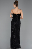 Robe de Soirée Longue Perlé Noir ABU5590