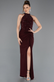 Robe de Soirée Longue Rouge Bordeaux ABU5593