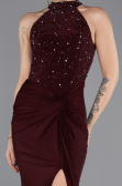 Robe de Soirée Longue Rouge Bordeaux ABU5593