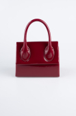 Sac de Soirée Luxe Cuir Verni Rouge Bordeaux KC165