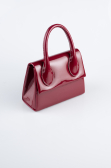 Sac de Soirée Luxe Cuir Verni Rouge Bordeaux KC165