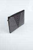 Sac de Soirée Pochette Couleur daim Noir-Argent KC414