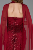 Robe de Soirée Longue Rouge Bordeaux ABU5595
