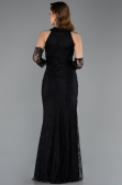 Robe Queue de Poisson Longue Dantelle Noir ABU5598