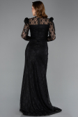 Robe de Soirée Longue Dantelle Noir ABU5604