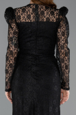 Robe de Soirée Longue Dantelle Noir ABU5604