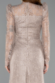 Robe de Soirée Longue Dantelle Vison ABU5604