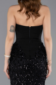 Robe Queue de Poisson Longue Dantelle Noir ABU5612