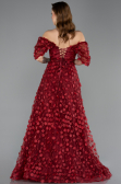 Robe de Soirée Longue Rouge Bordeaux ABU5611