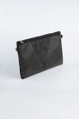 Sac de Soirée Pochette Couleur daim Noir-Platine KC414