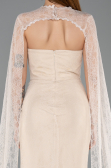 Robe de Soirée Longue Dantelle Beige ABU5614