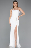 Robe de Soirée Longue Dantelle Blanc ABU5614