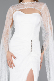 Robe de Soirée Longue Dantelle Blanc ABU5614