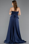 Robe de Soirée Longue Dantelle Bleu Marine ABU5615
