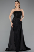 Robe de Soirée Longue Dantelle Noir ABU5615