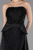 Robe de Soirée Longue Dantelle Noir ABU5615