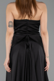 Robe de Soirée Longue Dantelle Noir ABU5615