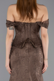 Robe de Soirée Longue Dantelle Brun clair ABU5609