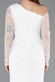 Robe de Soirée Longue Dantelle Blanc ABU5618