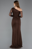 Robe de Soirée Longue Dantelle Brun ABU5618