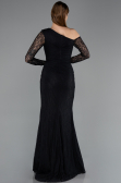 Robe de Soirée Longue Dantelle Noir ABU5618