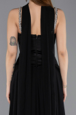 Robe de Soirée Longue Mousseline Noir ABU5619
