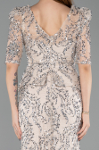 Robe de Soirée Longue Squameuse Beige ABU5621