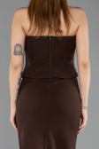 Robe de Soirée Longue Brun ABU5610