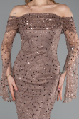 Robe Queue de Poisson Longue Squameuse Cuivre ABU5623
