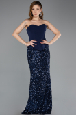 Robe de Soirée Longue Bleu Marine ABU5640