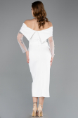 Robe de Cérémonie Midi Blanc ABK2522