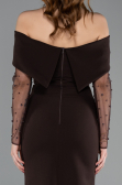 Robe de Cérémonie Midi Brun ABK2522