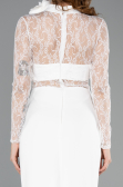 Robe de Cérémonie Midi Dantelle Blanc ABK2513
