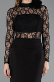 Robe de Cérémonie Midi Dantelle Noir ABK2513