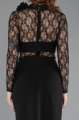Robe de Cérémonie Midi Dantelle Noir ABK2513
