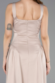 Robe de Cérémonie Midi Satin Beige ABK2519