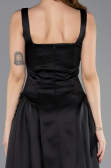 Robe de Cérémonie Midi Satin Noir ABK2519