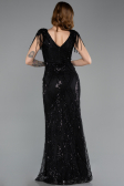 Robe de Soirée Grande Taille Longue Perlé Noir ABU5336