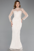 Robe de Soirée Longue Perlé Beige ABU5638