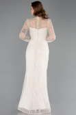 Robe de Soirée Longue Perlé Beige ABU5638