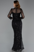 Robe de Soirée Longue Perlé Noir ABU5638