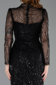 Robe de Soirée Longue Perlé Noir ABU5638