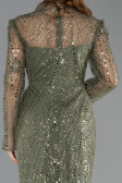 Robe de Soirée Longue Perlé Kaki ABU5638