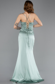 Robe de Soirée Longue Satin Turquoise ABU5646