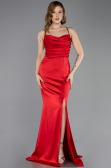Robe de Soirée Longue Satin Rouge ABU5646