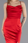 Robe de Soirée Longue Satin Rouge ABU5646