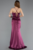 Robe de Soirée Longue Satin Couleur Cerise ABU5646