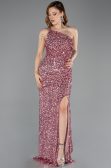 Robe de Soirée Longue Squameuse Poudre ABU5647