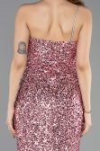 Robe de Soirée Longue Squameuse Poudre ABU5647